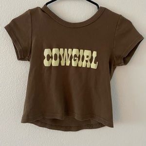 Cowgirl Brown Brandy Melville Cropped baby tee